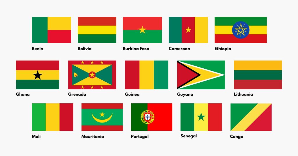 Red And Green Flag With Yellow Star